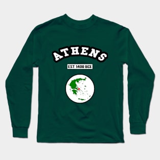 🏺 Athens Greece Strong, Greek Map, 1400 BCE, City Pride Long Sleeve T-Shirt